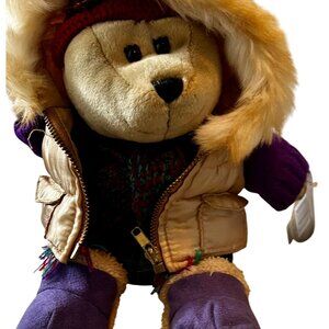 Starbucks 2006 Bearista 52nd Winter Edition Plush Bear Gold Purple 10"